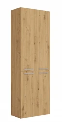Szafka łazienkowa Nel DD-1K stojąca z koszem na pranie 60 cm dąb artisan