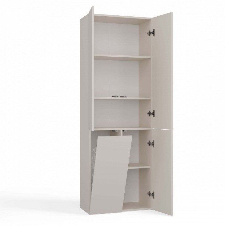 Szafka łazienkowa Nel DD-1K stojąca z koszem na pranie 60 cm kaszmir