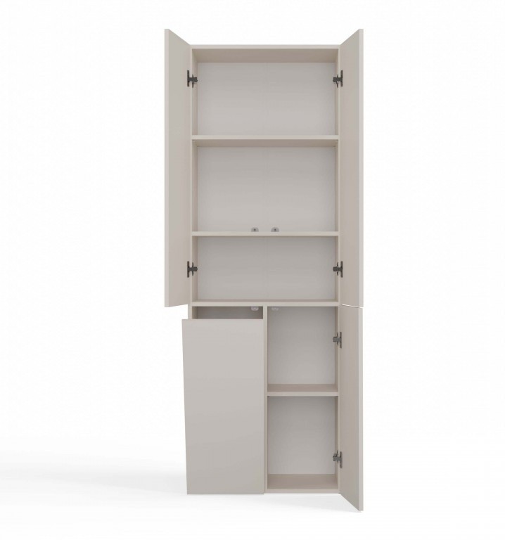 Szafka łazienkowa Nel DD-1K stojąca z koszem na pranie 60 cm kaszmir