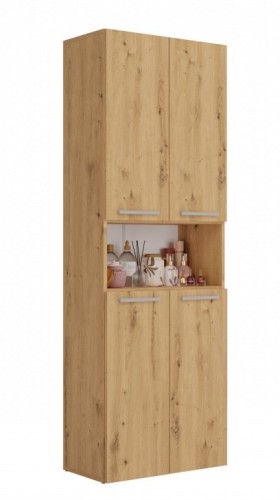 Szafka łazienkowa Nel DK-1K stojąca z koszem na pranie 60 cm dąb artisan