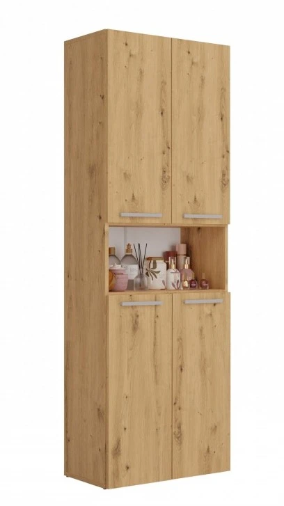 Szafka łazienkowa Nel DK-1K stojąca z koszem na pranie 60 cm dąb artisan