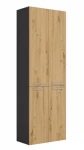Szafka łazienkowa Nel DD-2K stojąca z koszami na pranie 60 cm antracyt/dąb artisan