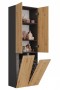 Szafka łazienkowa Nel DD-2K stojąca z koszami na pranie 60 cm antracyt/dąb artisan