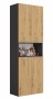 Szafka łazienkowa Nel DK-2K stojąca z koszami na pranie 60 cm antracyt/dąb artisan