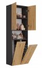 Szafka łazienkowa Nel DK-2K stojąca z koszami na pranie 60 cm antracyt/dąb artisan