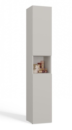 Szafka łazienkowa Nel III stojąca słupek z koszem na pranie 31 cm kaszmir