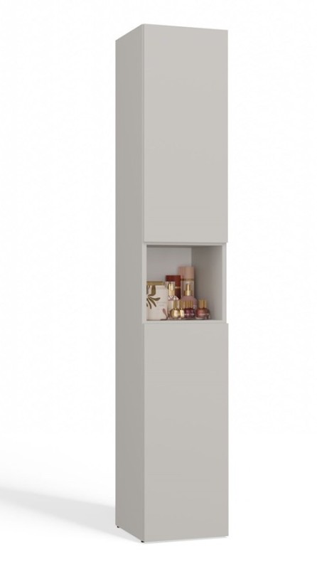 Szafka łazienkowa Nel III stojąca słupek z koszem na pranie 31 cm kaszmir