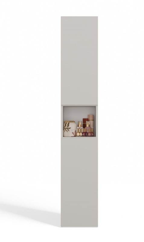 Szafka łazienkowa Nel III stojąca słupek z koszem na pranie 31 cm kaszmir