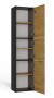 Szafka łazienkowa Sara S43 stojąca wąski słupek 40 cm antracyt/dąb artisan