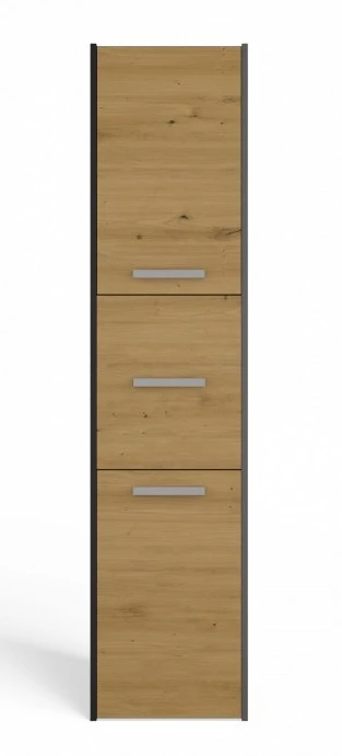 Szafka łazienkowa Sara S43 stojąca wąski słupek 40 cm antracyt/dąb artisan