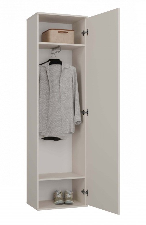 Szafa Duo wąska nowoczesna z lustrem do przedpokoju 50 cm kaszmir