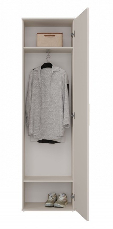 Szafa Duo wąska nowoczesna z lustrem do przedpokoju 50 cm kaszmir