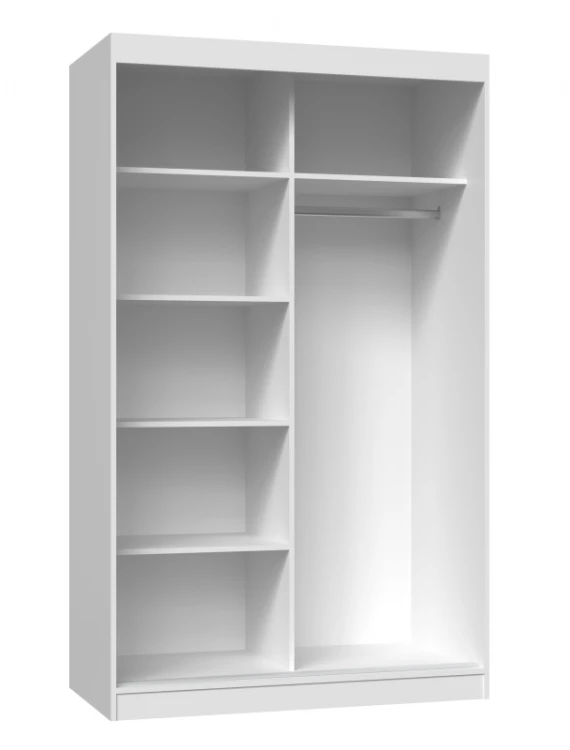 Szafa przesuwna Iga z 2 lustrami do sypialni 120 cm biały