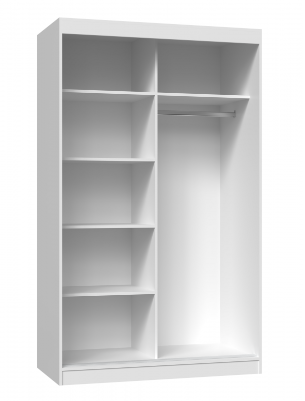 Szafa przesuwna Iga z 2 lustrami do sypialni 120 cm biały