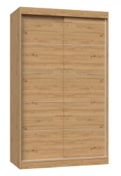 Szafa przesuwna Iga ze szprosami do sypialni 120 cm dąb artisan