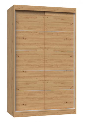 Szafa przesuwna Iga ze szprosami do sypialni 120 cm dąb artisan
