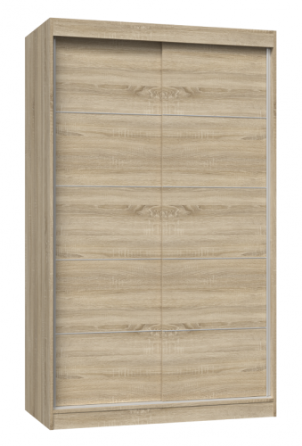 Szafa przesuwna Iga ze szprosami do sypialni 120 cm dąb sonoma