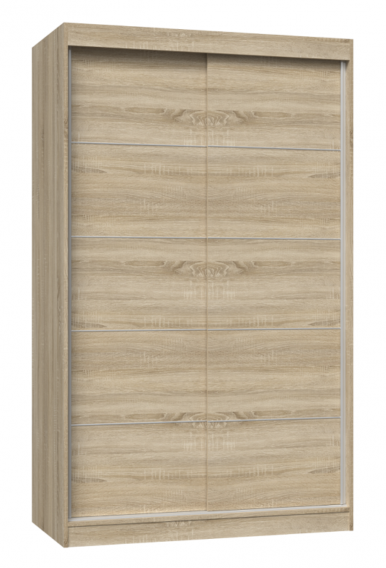 Szafa przesuwna Iga ze szprosami do sypialni 120 cm dąb sonoma
