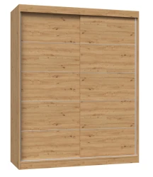 Szafa przesuwna Iga ze szprosami do sypialni 160 cm dąb artisan