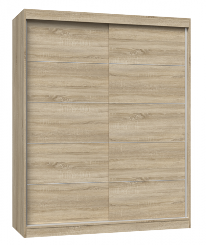 Szafa przesuwna Iga ze szprosami do sypialni 160 cm dąb sonoma