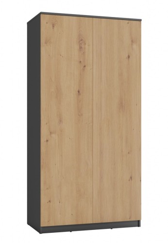 Szafa Malwa SD-90 dwudrzwiowa z półkami 90 cm antracyt/dąb artisan
