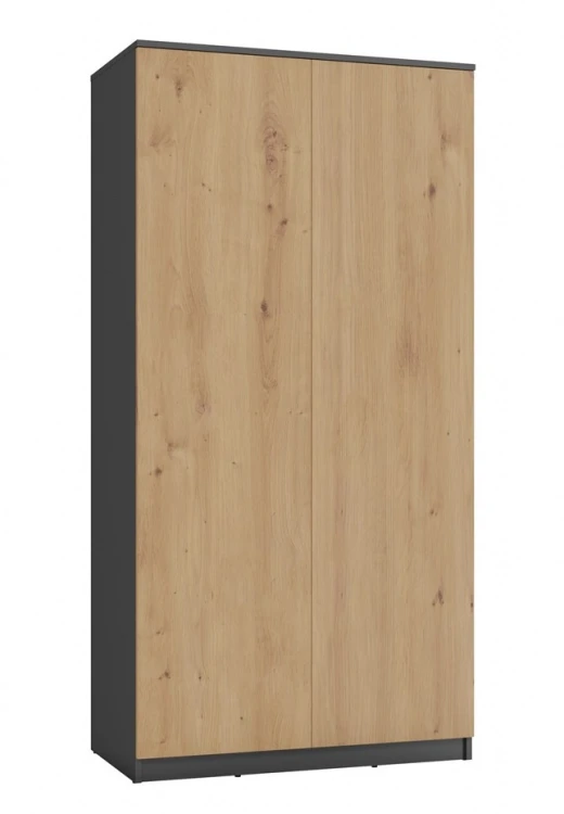 Szafa Malwa SD-90 dwudrzwiowa z półkami 90 cm antracyt/dąb artisan
