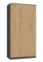 Szafa Malwa SD-90 dwudrzwiowa z półkami 90 cm antracyt/dąb artisan