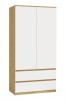 Szafa Malwa SS-90 dwudrzwiowa z szufladami 90 cm dąb artisan/biały
