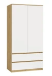 Szafa Malwa SS-90 dwudrzwiowa z szufladami 90 cm dąb artisan/biały