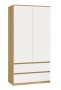 Szafa Malwa SS-90 dwudrzwiowa z szufladami 90 cm dąb artisan/biały