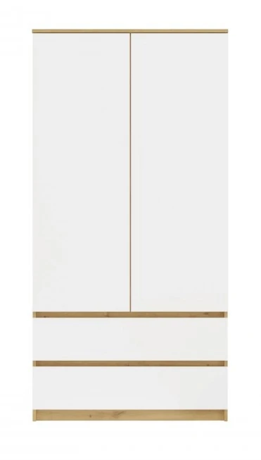 Szafa Malwa SS-90 dwudrzwiowa z szufladami 90 cm dąb artisan/biały
