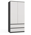 Szafa Malwa SS-90 dwudrzwiowa z szufladami 90 cm antracyt/biały