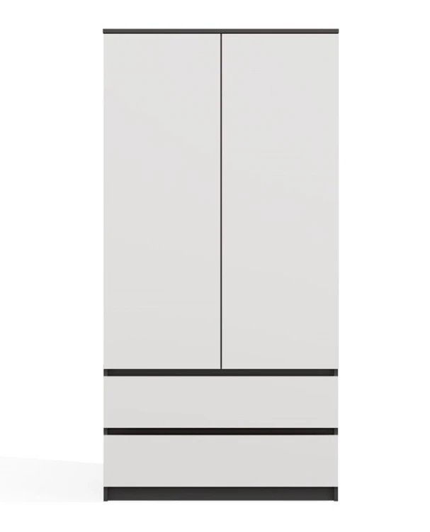 Szafa Malwa SS-90 dwudrzwiowa z szufladami 90 cm antracyt/biały