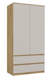 Szafa Malwa SS-90 dwudrzwiowa z szufladami 90 cm dąb artisan/kaszmir