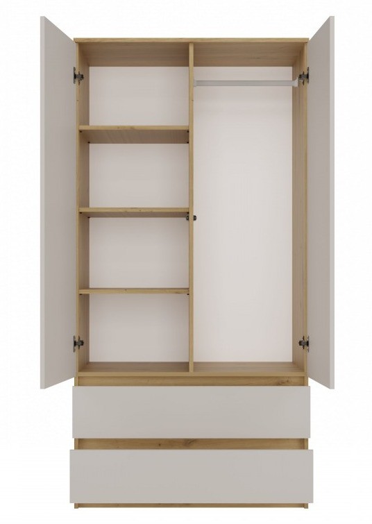 Szafa Malwa SS-90 dwudrzwiowa z szufladami 90 cm dąb artisan/kaszmir