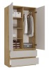 Szafa Malwa SS-90 dwudrzwiowa z szufladami 90 cm dąb artisan/kaszmir