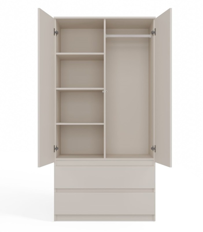 Szafa Malwa SS-90 dwudrzwiowa z szufladami 90 cm kaszmir