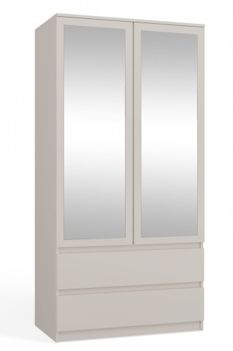 Szafa Malwa SS-90L dwudrzwiowa z szufladami i lustrem 90 cm kaszmir