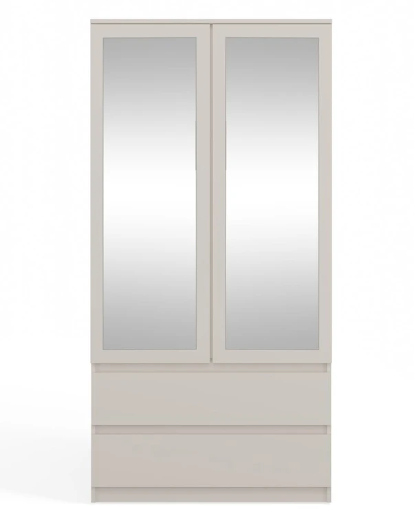 Szafa Malwa SS-90L dwudrzwiowa z szufladami i lustrem 90 cm kaszmir