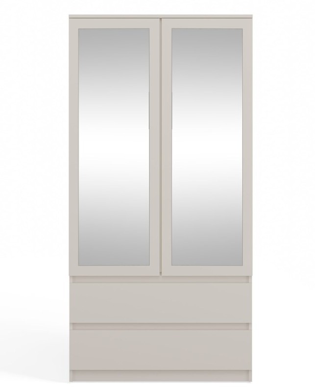 Szafa Malwa SS-90L dwudrzwiowa z szufladami i lustrem 90 cm kaszmir