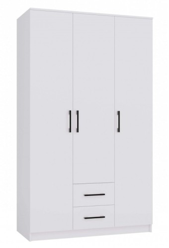 Szafa trzydrzwiowa Romana z szufladami do sypialni 120 cm biała
