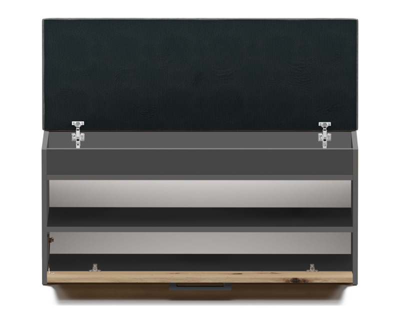 Szafka na buty Parma z siedziskiem i schowkiem 100 cm antracyt/dąb artisan