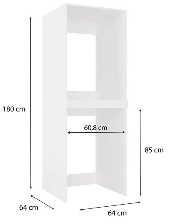 Szafka łazienkowa Pola Twin słupek na pralkę i suszarkę 64 cm biały mat