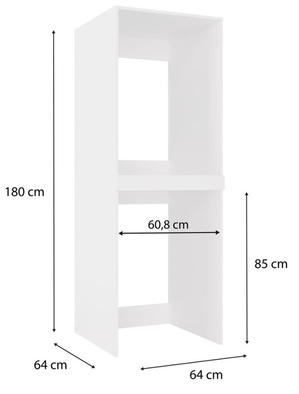 Szafka łazienkowa Pola Twin słupek na pralkę i suszarkę 64 cm biały mat