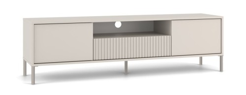 Szafka RTV Kamaro nowoczesna stojąca z lamelami ryflowana 160 cm kaszmir