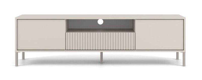 Szafka RTV Kamaro nowoczesna stojąca z lamelami ryflowana 160 cm kaszmir
