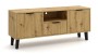 Szafka RTV Scandi Slim z ryflowanymi frontami 140 cm dąb artisan