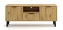 Szafka RTV Scandi Slim z ryflowanymi frontami 140 cm dąb artisan