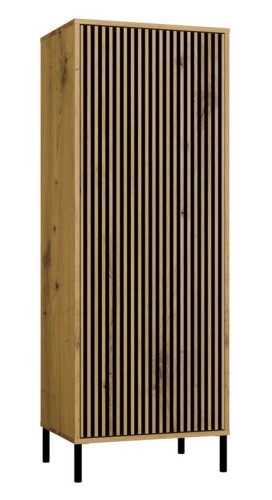 Witryna Kamaro Slim 1-drzwiowa z ryflowanym frontem 53 cm dąb artisan
