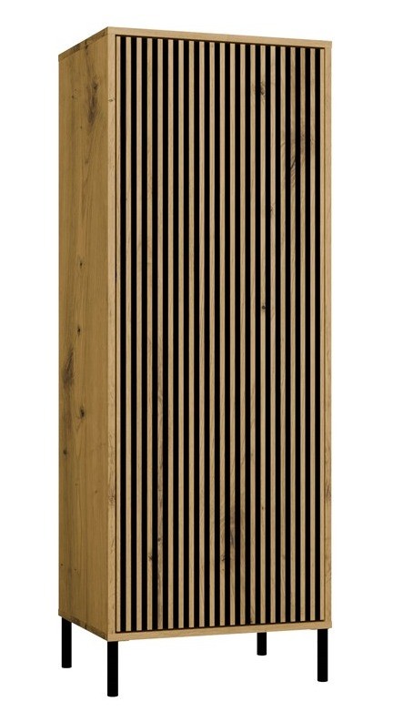 Witryna Kamaro Slim 1-drzwiowa z ryflowanym frontem 53 cm dąb artisan